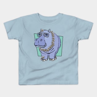 Hippo in Sunglasses Kids T-Shirt